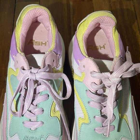 ASH Addict Pastel chunky Sneakers Pink Yellow Mint - Picture 6 of 12